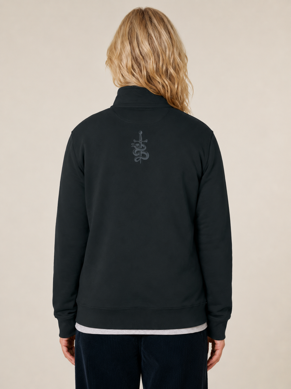RH Society Half Zip Sweater Black & Grey