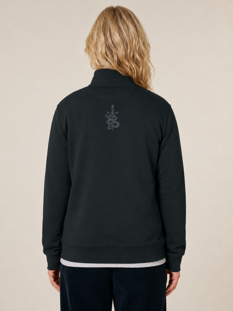 RH Society Half Zip Sweater Black & Grey