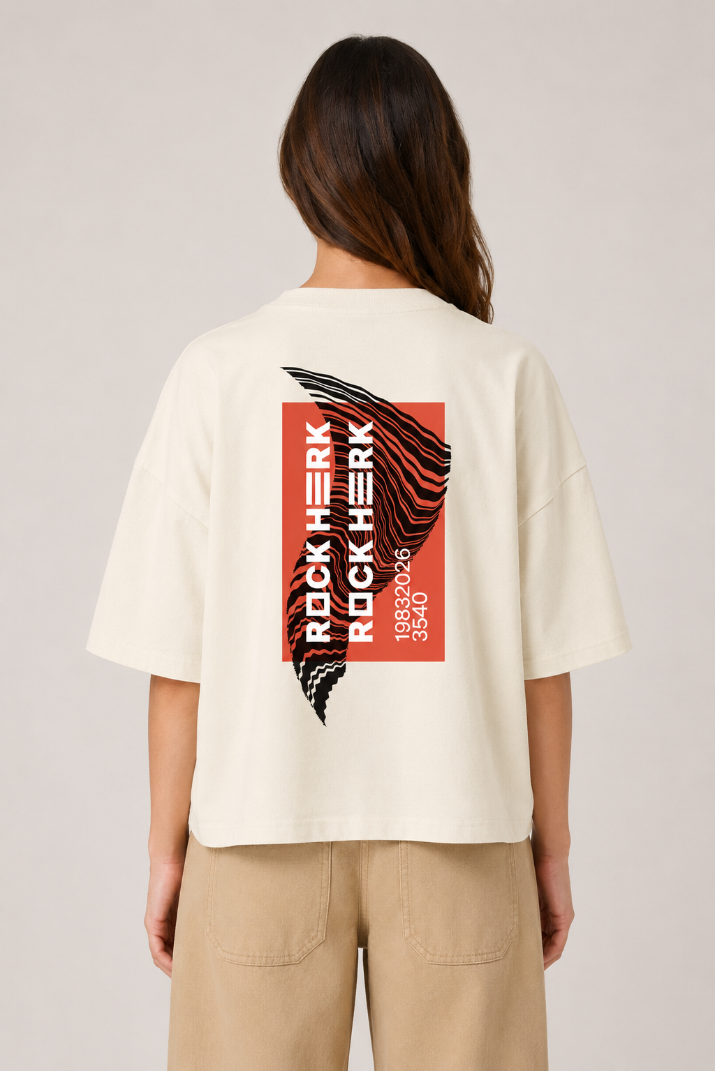 Rock Herk 26 Oversized T-shirt Natural/Red